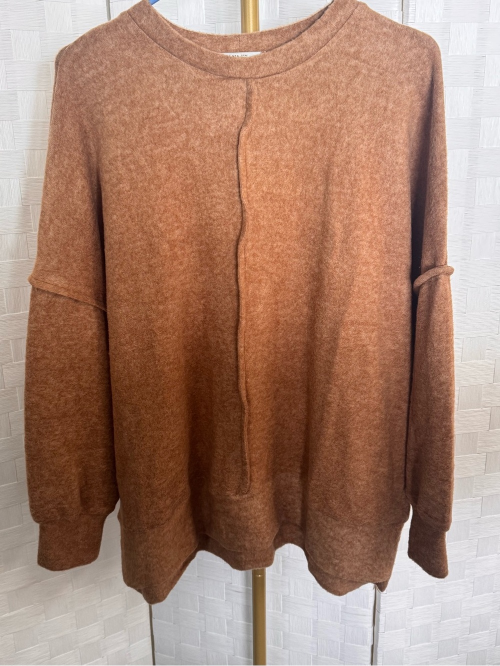 Women’s Casual Crewneck Sweater - Rust Brown